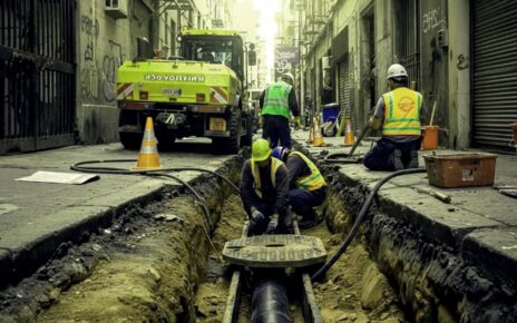 Underground Drain Cleaning Service Working