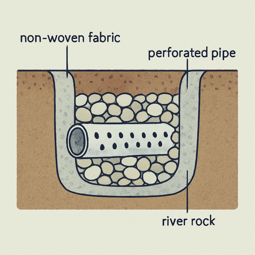 River Rock French Drain